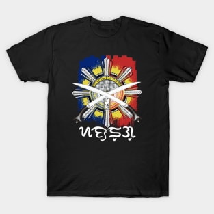 Philippine Flag Sun/Ginunting sword/Badlit word Sandugo (One Blood) T-Shirt